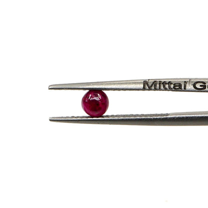Natural Bangkok Ruby Calibrated Cabochon Rounds | 4mm & 4.5mm