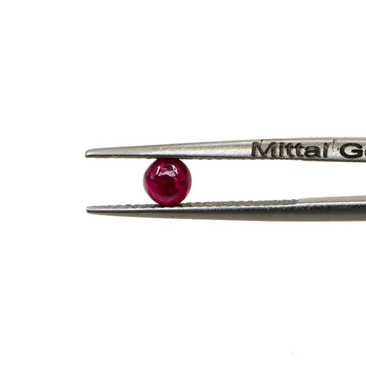 Natural Bangkok Ruby Calibrated Cabochon Rounds | 4mm & 4.5mm