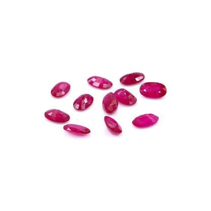 Natural Untreated Mozambique Ruby Calibrated Ovals | 3x5mm & 4x6mm