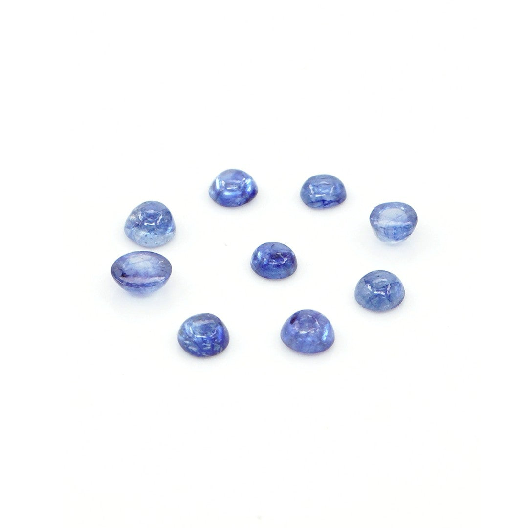 Natural Bangkok Blue Sapphire Calibrated Cabochon Rounds | 3mm & 3.5mm
