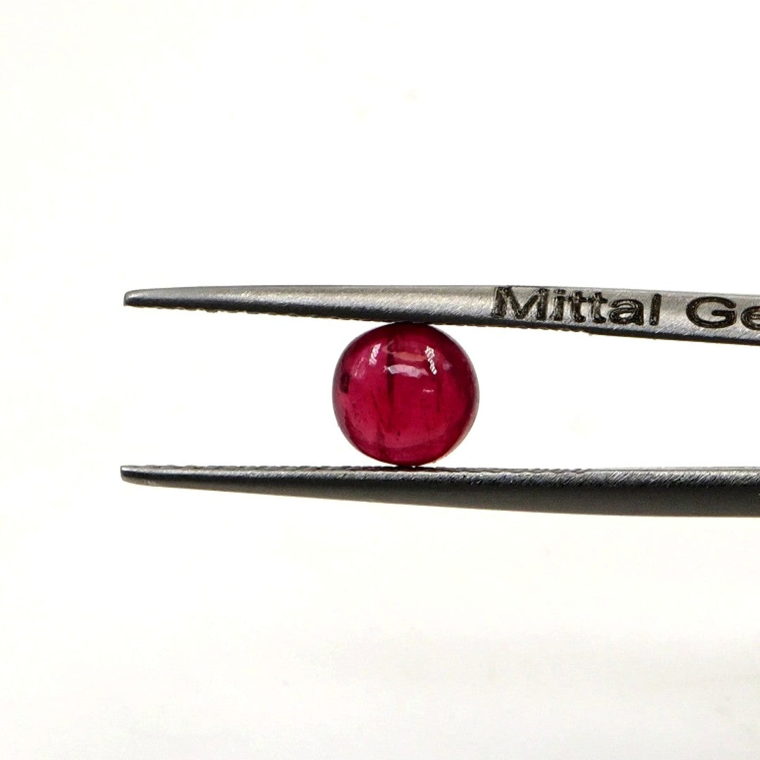 Natural Bangkok Ruby Calibrated Cabochon Rounds | 5mm & 6mm