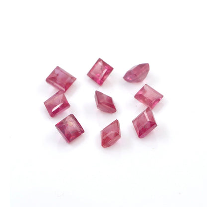 Natural Bangkok Ruby Calibrated Squares | 6mm & 7mm