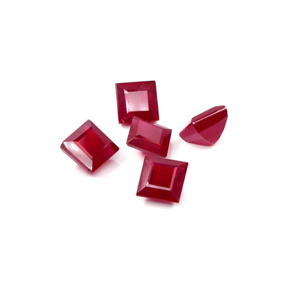 Natural Bangkok Ruby Calibrated Squares | 6mm & 7mm