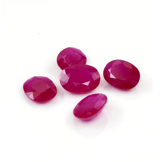 Natural Untreated Mozambique Ruby Calibrated Ovals | 5x7mm & 6x8mm