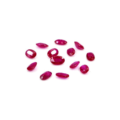 Natural Untreated Mozambique Ruby Calibrated Ovals | 3x5mm & 4x6mm