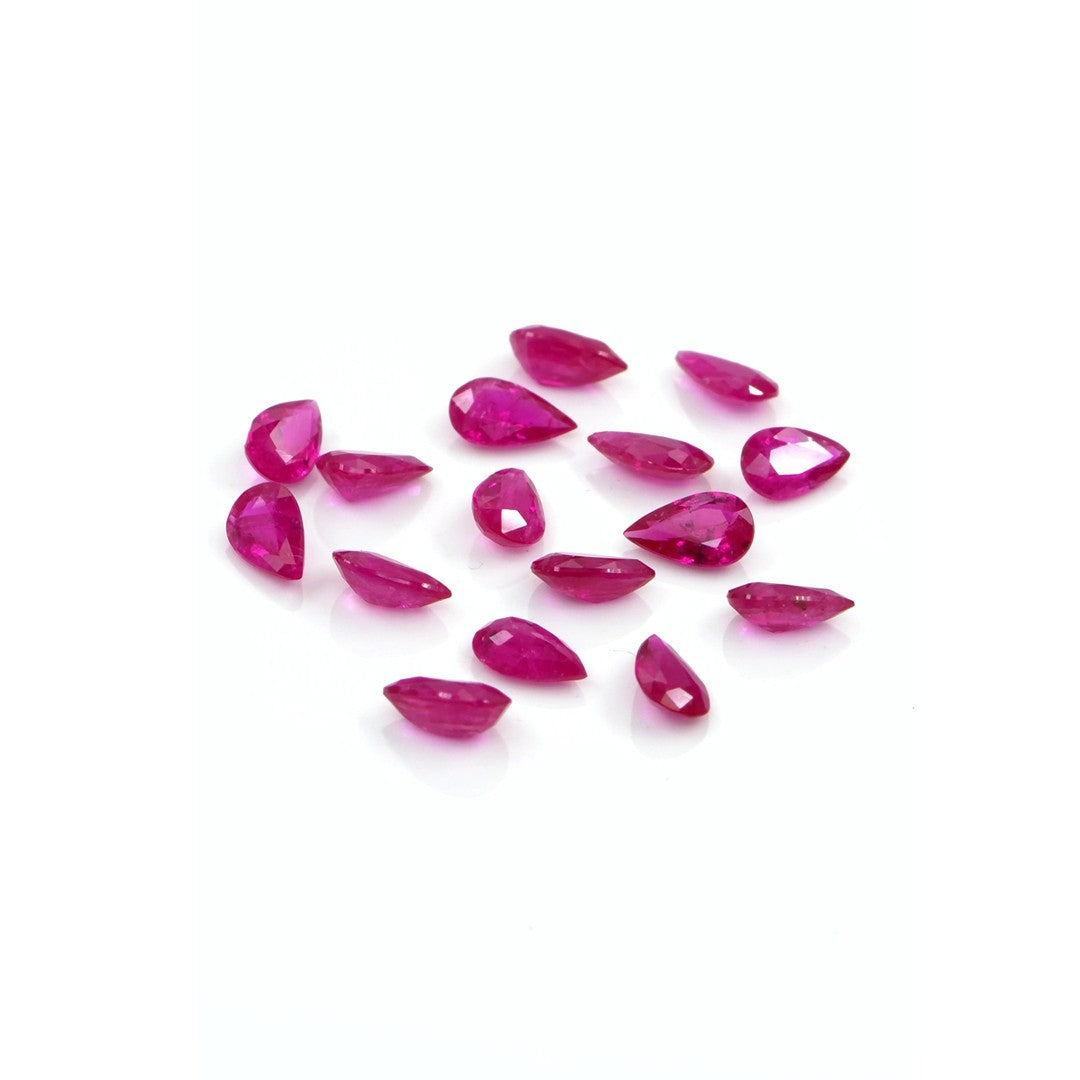 Natural Untreated Mozambique Ruby Calibrated Pears | 3x5mm & 4x6mm