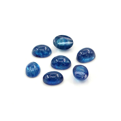 Natural Bangkok Blue Sapphire Calibrated Cabochon Ovals | 5x7mm & 6x8mm