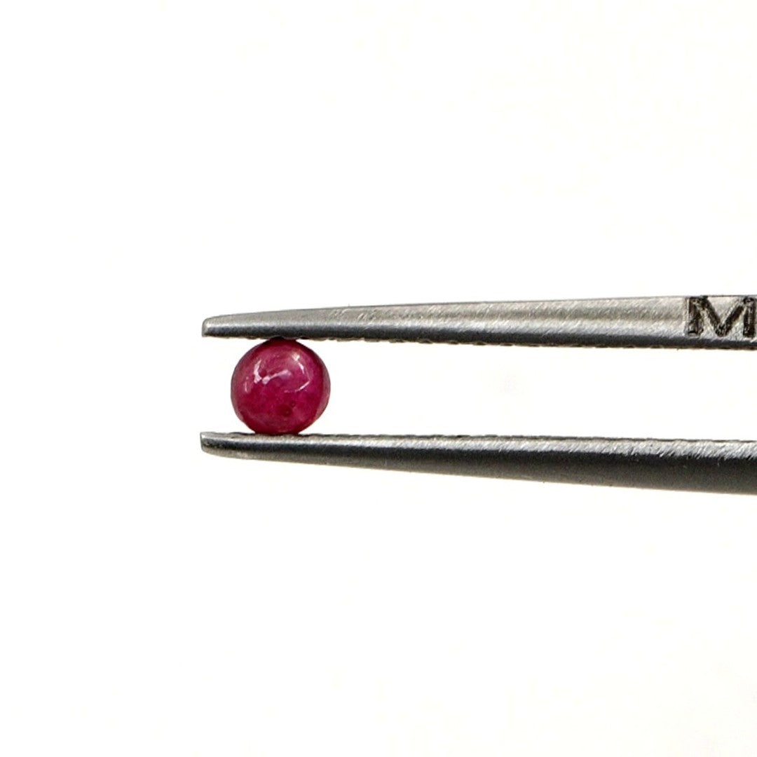 Natural Bangkok Ruby Calibrated Cabochon Rounds | 3mm & 3.5mm