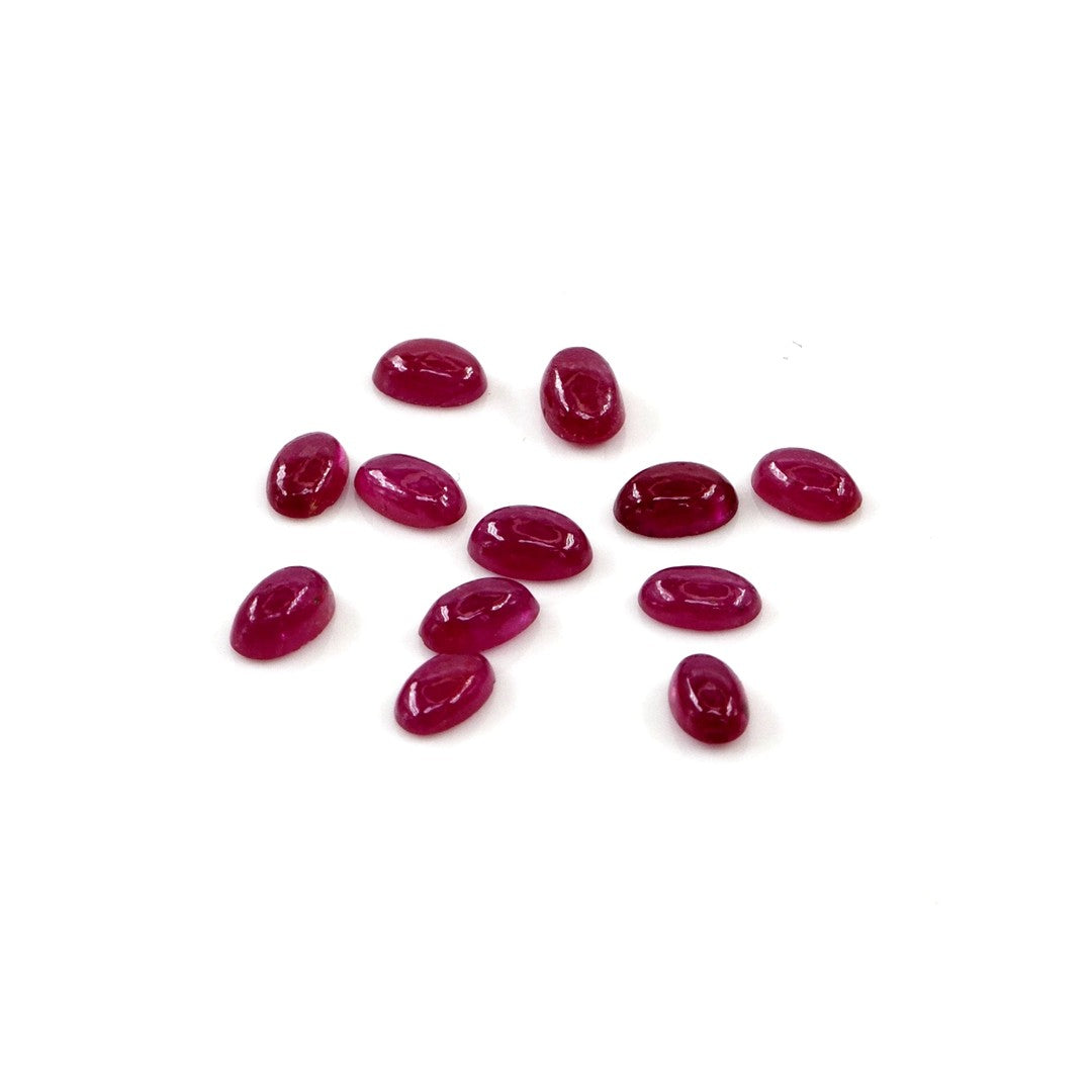 Natural Bangkok Ruby Calibrated Cabochon Ovals | 3x5mm & 4x6mm