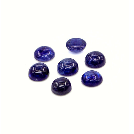 Natural Bangkok Blue Sapphire Calibrated Cabochon Rounds | 5mm & 6mm