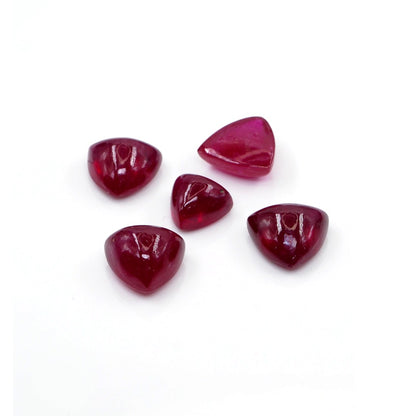 Natural Bangkok Ruby Calibrated Cabochon Trillions | 5mm & 6mm