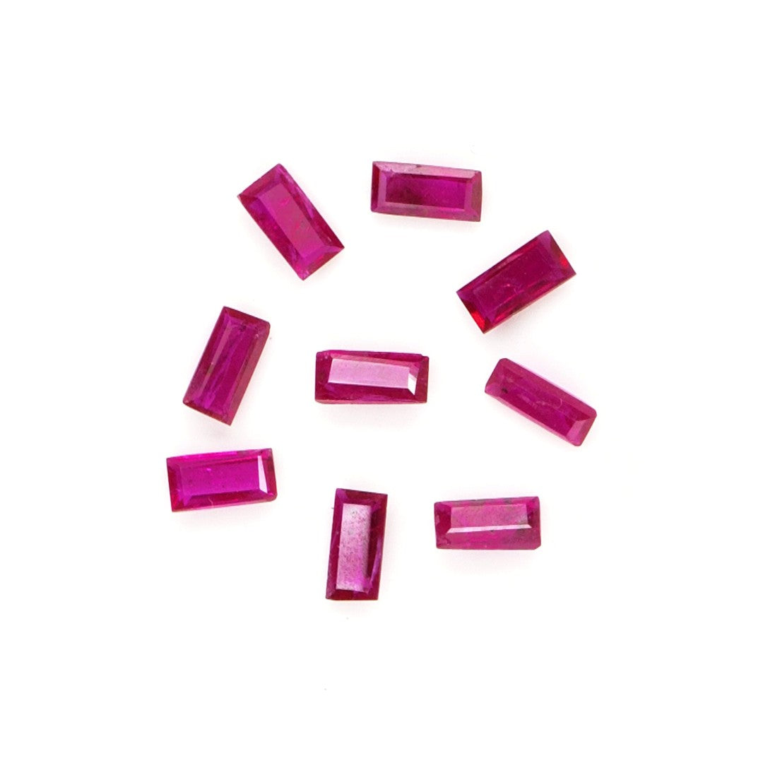 Natural Untreated Mozambique Ruby Calibrated Baguettes | 2x4mm & 2.5x5mm