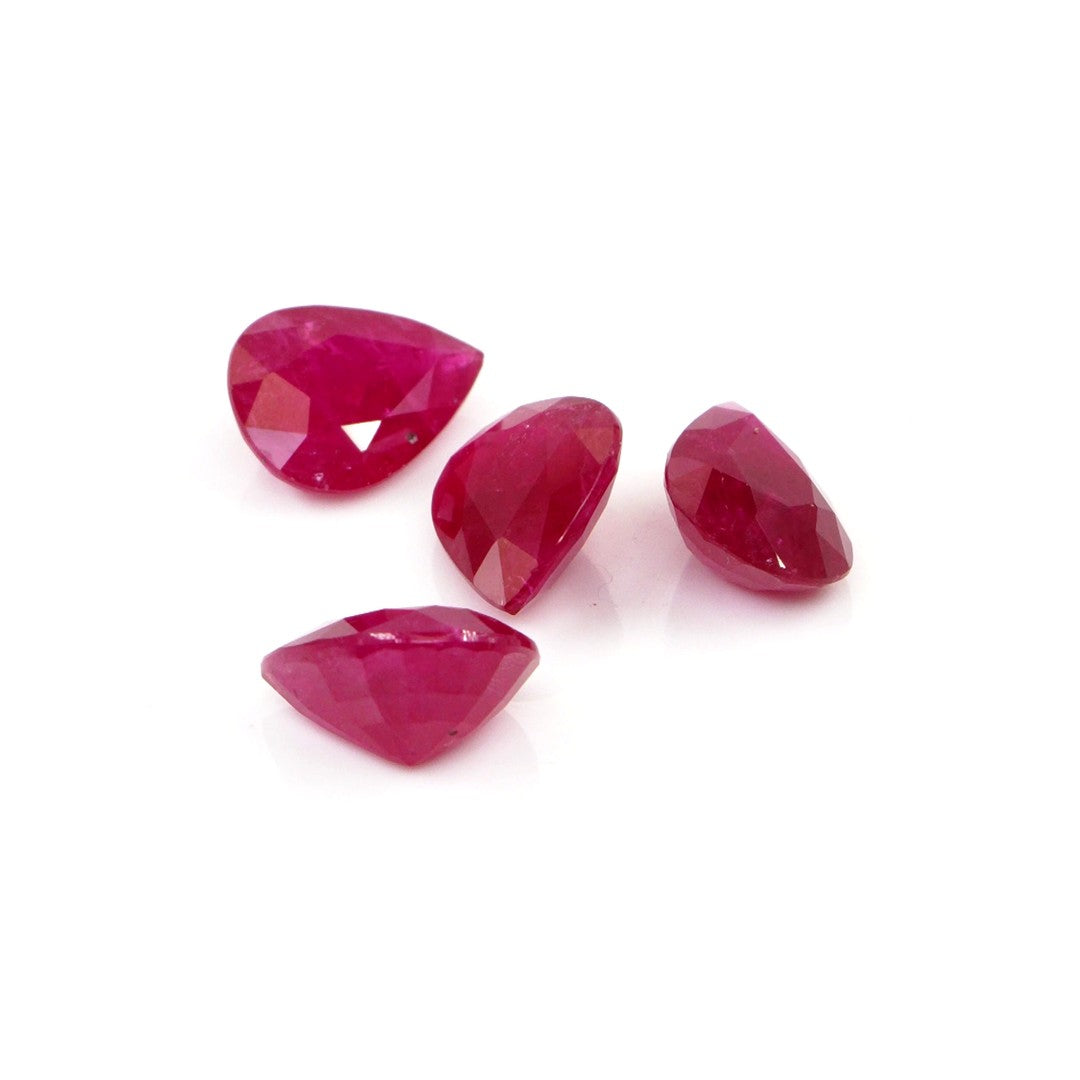Natural Untreated Mozambique Ruby Calibrated Pears | 5x7mm & 6x8mm