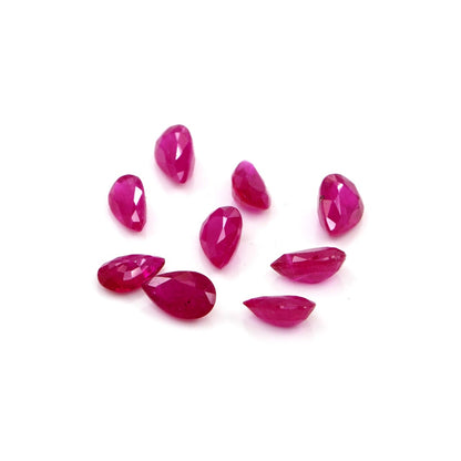 Natural Untreated Mozambique Ruby Calibrated Pears | 3x5mm & 4x6mm