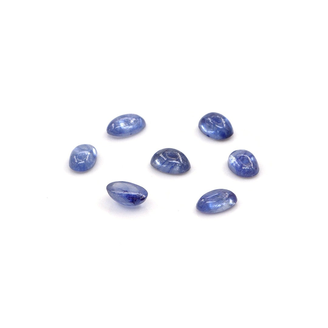 Natural Bangkok Blue Sapphire Calibrated Cabochon Ovals | 3x5mm & 4x6mm