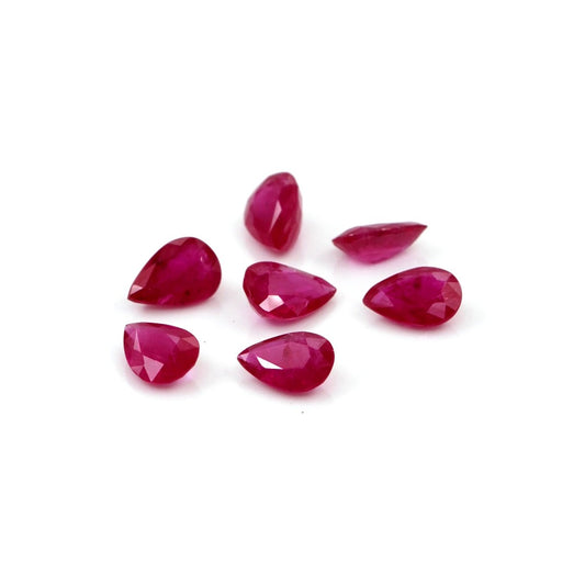 Natural Untreated Mozambique Ruby Calibrated Pears | 3x5mm & 4x6mm