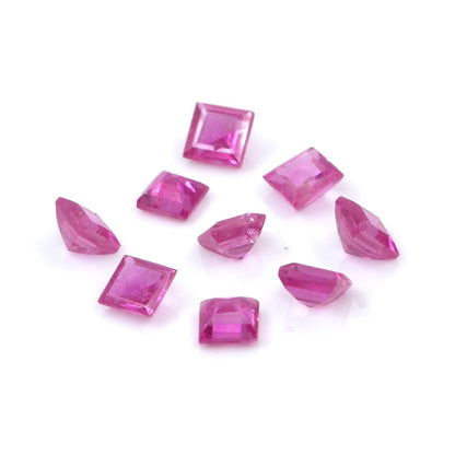 Natural Mozambique Ruby Calibrated Squares | 4mm & 5mm