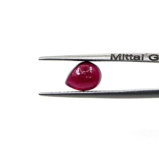 Natural Bangkok Ruby Calibrated Cabochon Pears | 5x7mm & 6x8mm