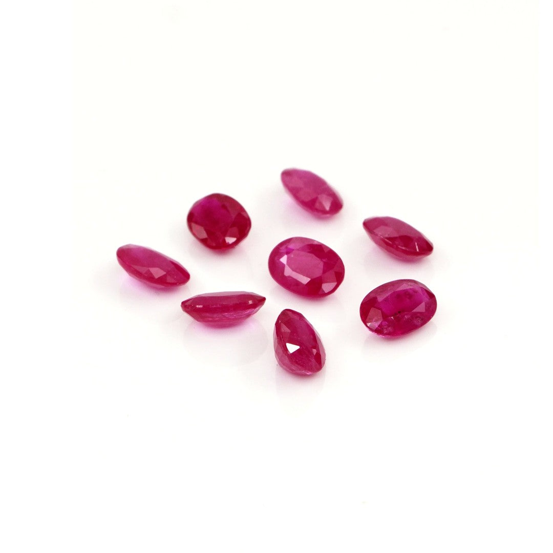 Natural Untreated Mozambique Ruby Calibrated Ovals | 3x5mm & 4x6mm