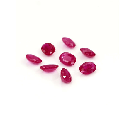 Natural Untreated Mozambique Ruby Calibrated Ovals | 3x5mm & 4x6mm