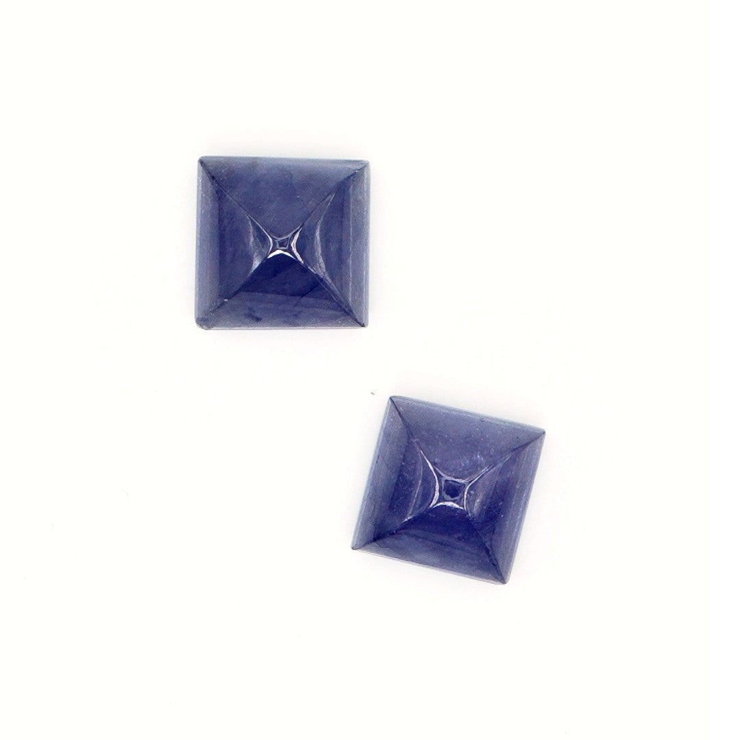 Natural Bangkok Blue Sapphire Calibrated Cabochon Squares | 9mm & 10mm