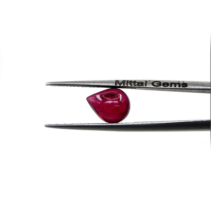 Natural Bangkok Ruby Calibrated Cabochon Pears | 7x9mm & 8x10mm