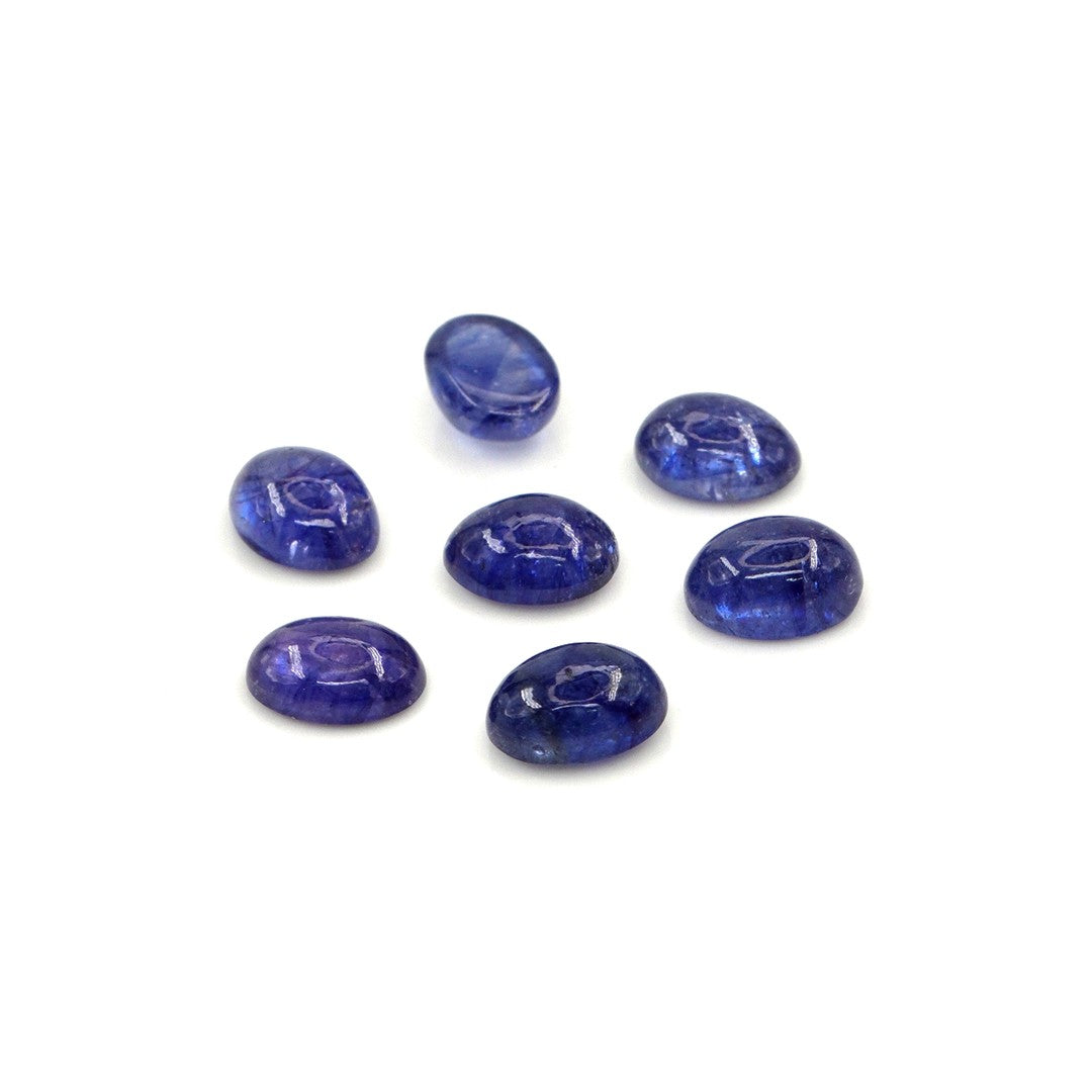 Natural Bangkok Blue Sapphire Calibrated Cabochon Ovals | 5x7mm & 6x8mm