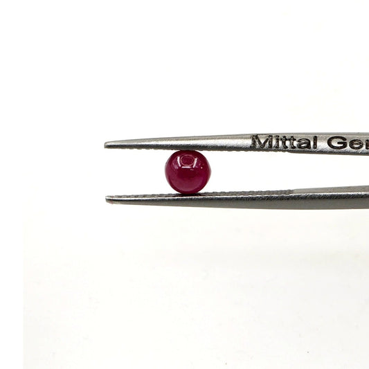 Natural Bangkok Ruby Calibrated Cabochon Rounds | 5mm & 6mm