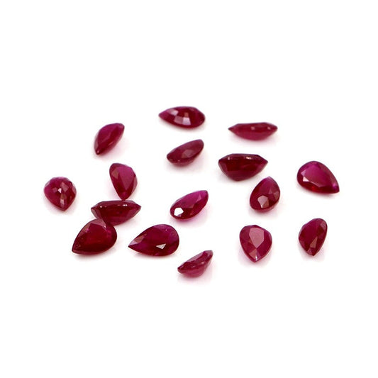 Natural Untreated Mozambique Ruby Calibrated Pears | 3x5mm & 4x6mm