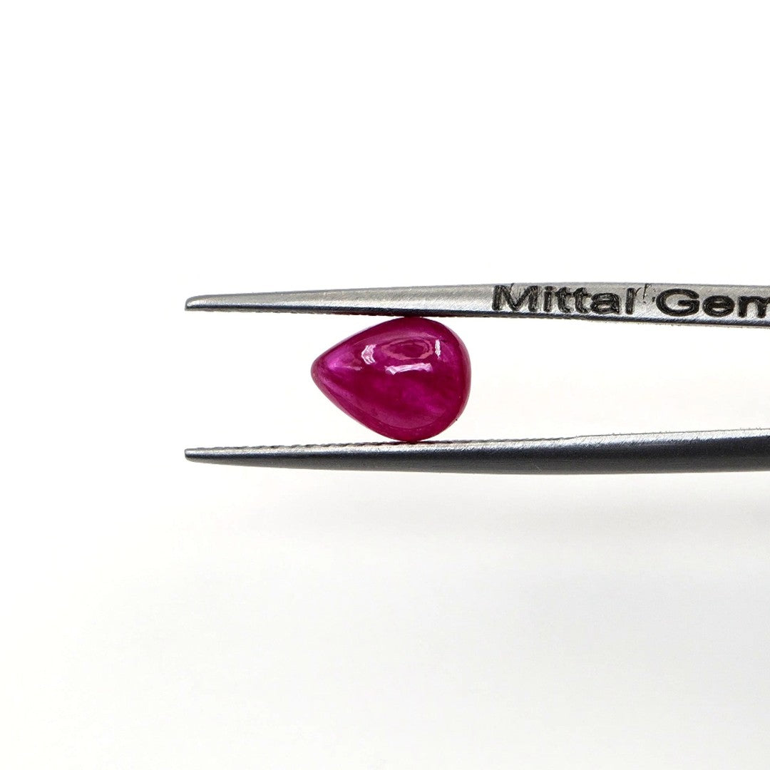 Natural Bangkok Ruby Calibrated Cabochon Pears | 5x7mm & 6x8mm