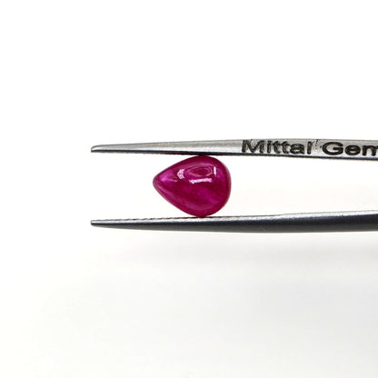 Natural Bangkok Ruby Calibrated Cabochon Pears | 5x7mm & 6x8mm