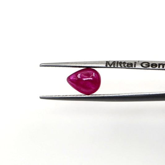 Natural Bangkok Ruby Calibrated Cabochon Pears | 5x7mm & 6x8mm