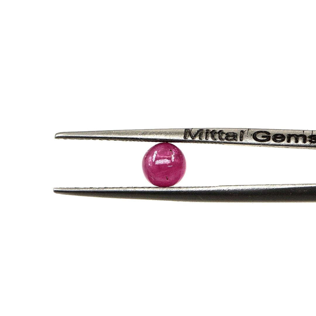 Natural Bangkok Ruby Calibrated Cabochon Rounds | 5mm & 6mm