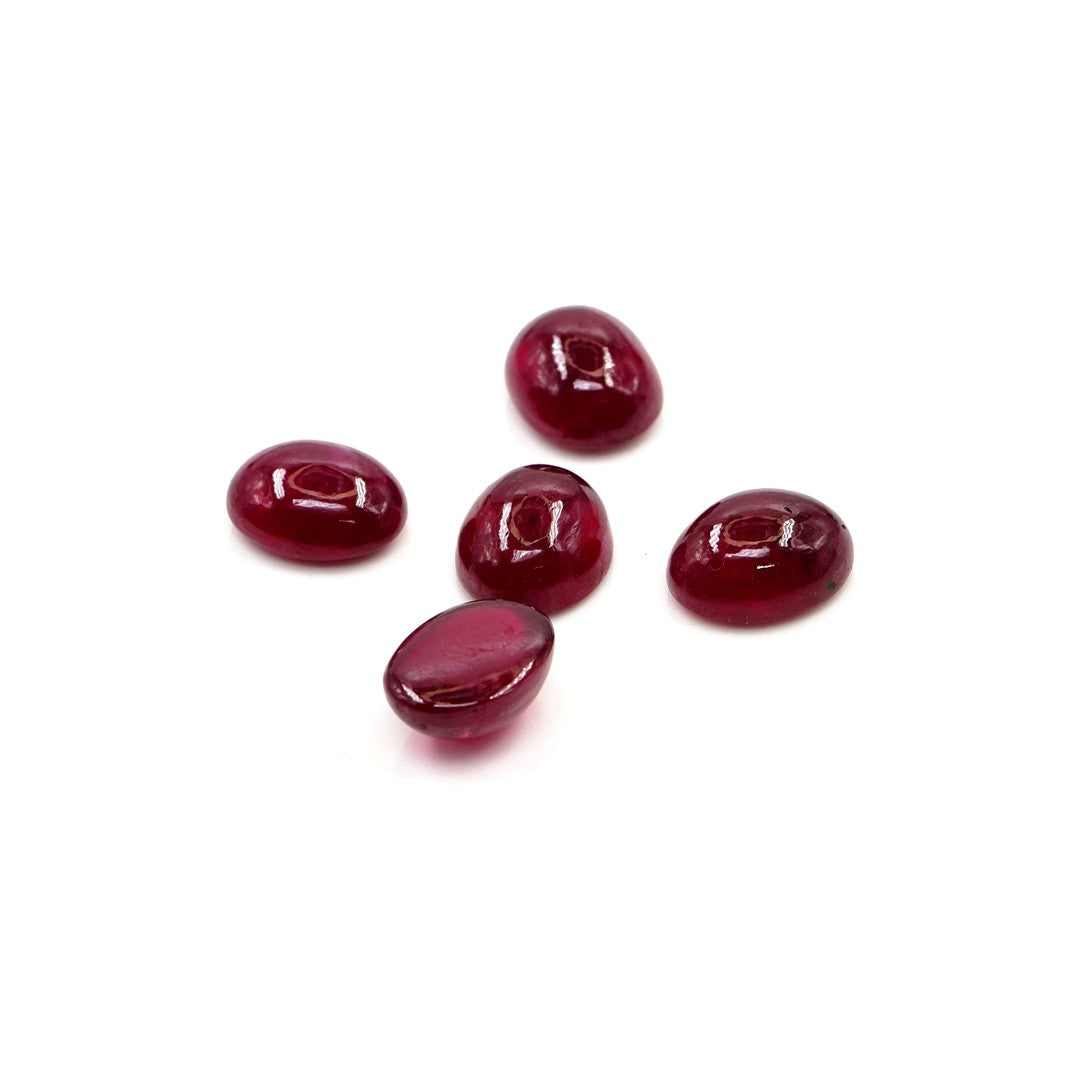 Natural Bangkok Ruby Calibrated Cabochon Ovals | 7x9mm & 8x10mm