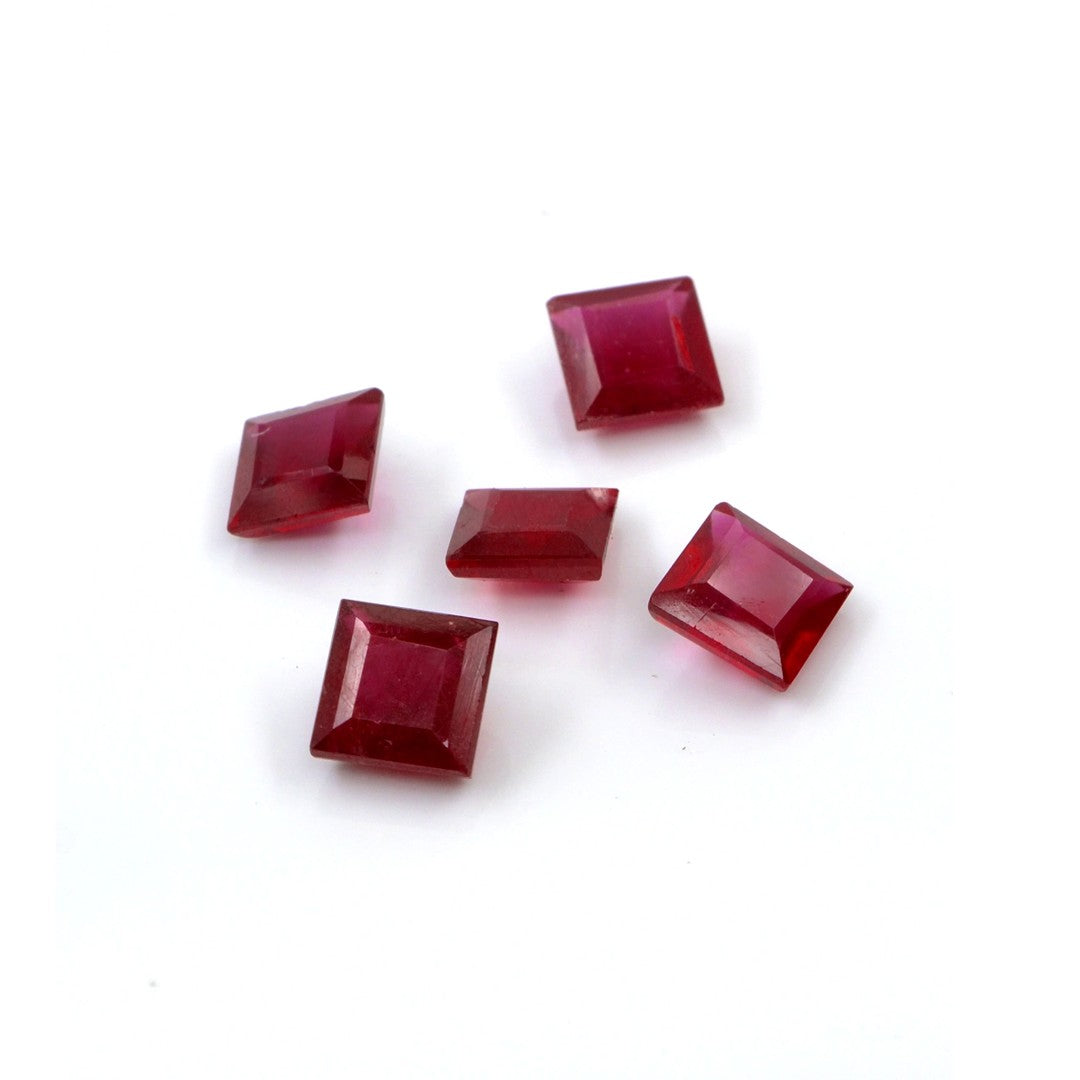 Natural Bangkok Ruby Calibrated Squares | 10mm & 11mm