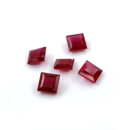 Natural Bangkok Ruby Calibrated Squares | 10mm & 11mm