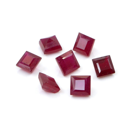 Natural Bangkok Ruby Calibrated Squares | 3mm & 3.5mm