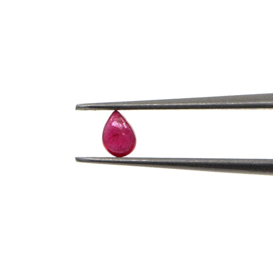 Natural Bangkok Ruby Calibrated Cabochon Pears | 3x4mm & 4x6mm