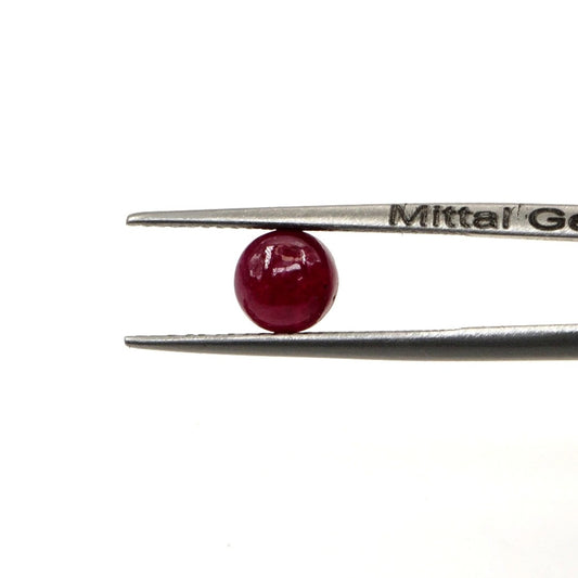 Natural Bangkok Ruby Calibrated Cabochon Rounds | 5mm & 6mm