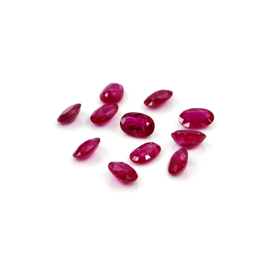 Natural Untreated Mozambique Ruby Calibrated Ovals | 3x5mm & 4x6mm