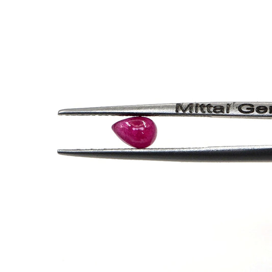 Natural Bangkok Ruby Calibrated Cabochon Pears | 3x5mm & 4x6mm