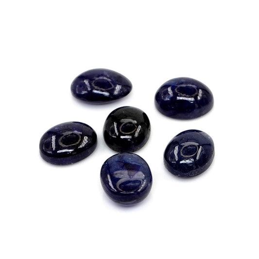 Natural Bangkok Blue Sapphire Calibrated Cabochon Ovals | 9x11mm & 10x12mm