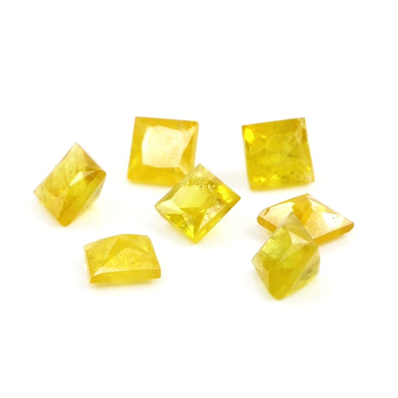 Natural Untreated Yellow Sapphire Calibrated Squares | 4mm