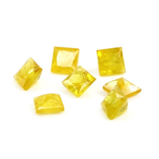 Natural Untreated Yellow Sapphire Calibrated Squares | 4mm