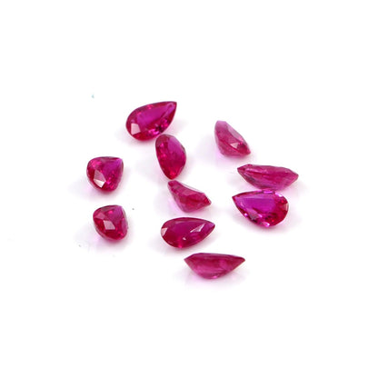 Natural Untreated Mozambique Ruby Calibrated Pears | 3x5mm & 4x6mm
