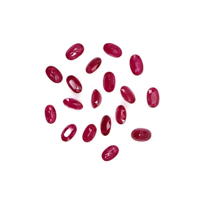 Natural Untreated Mozambique Ruby Calibrated Ovals | 3x5mm & 4x6mm