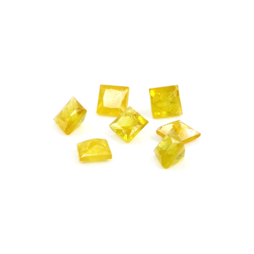 Natural Untreated Yellow Sapphire Calibrated Squares | 3mm & 3.5mm