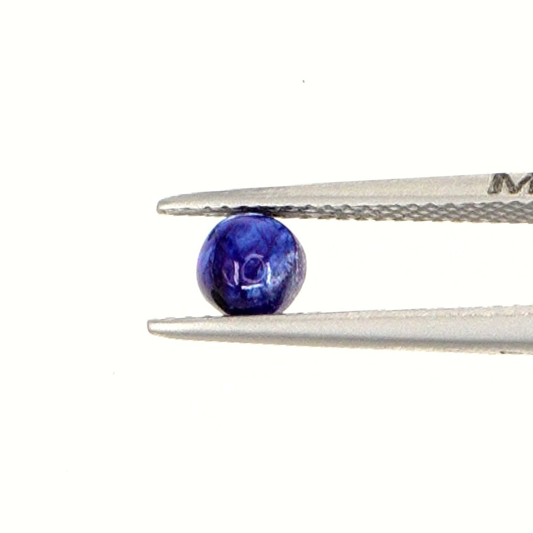 Natural Bangkok Blue Sapphire Calibrated Cabochon Rounds | 5mm & 6mm
