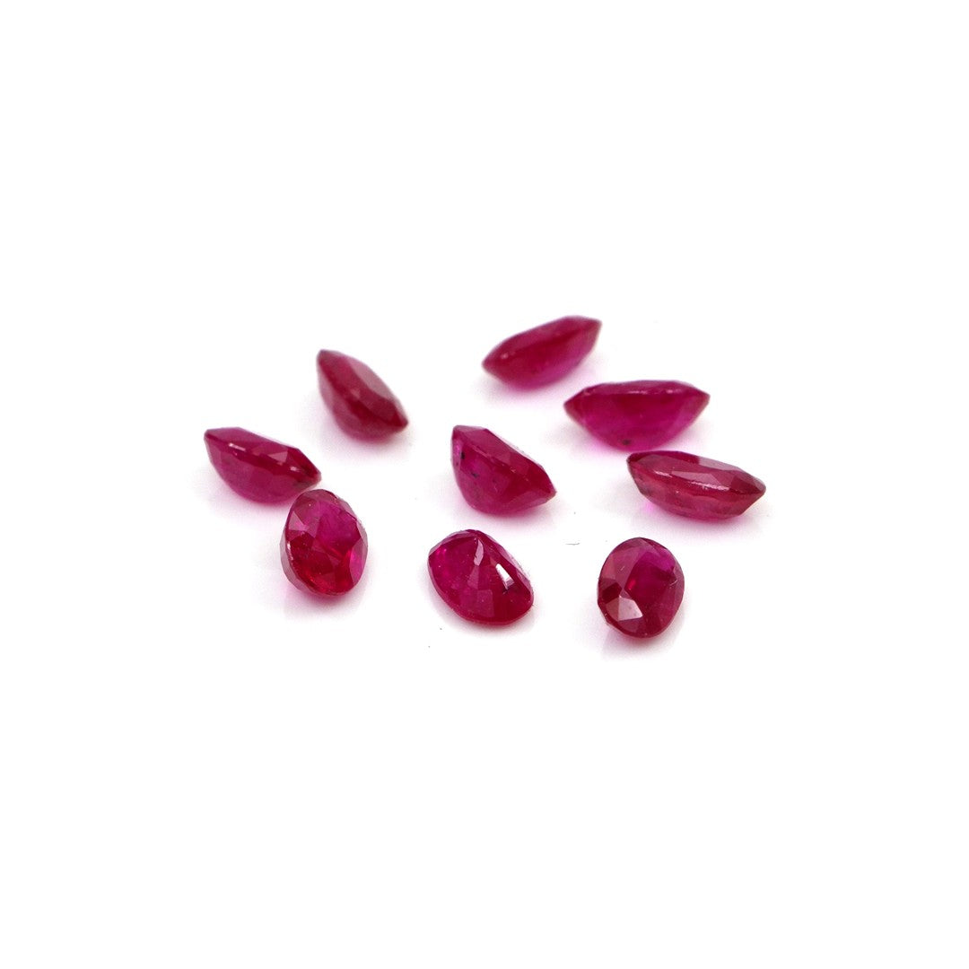 Natural Untreated Mozambique Ruby Calibrated Ovals | 3x5mm & 4x6mm