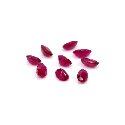 Natural Untreated Mozambique Ruby Calibrated Ovals | 3x5mm & 4x6mm